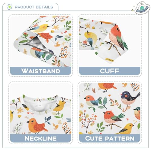 JUNZAN Cartoon Sweet Bird White Big Boys Hooded Sweatshirt Crewneck Outerwear for Kids Athletic 4T3