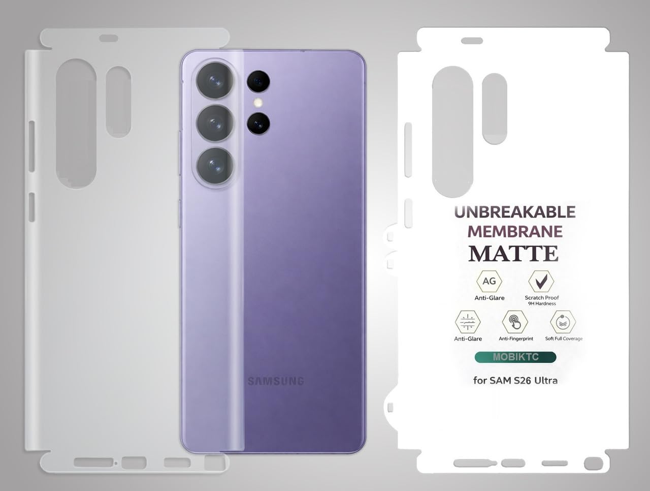 Compatible with Samsung Galaxy S26 Ultra 5G Back Matte Screen Protector/Anti-Scratch/Anti-Fingerprint Hydrogelic Film (Autometic Repaire Bubble)-Back Matte-picture-28
