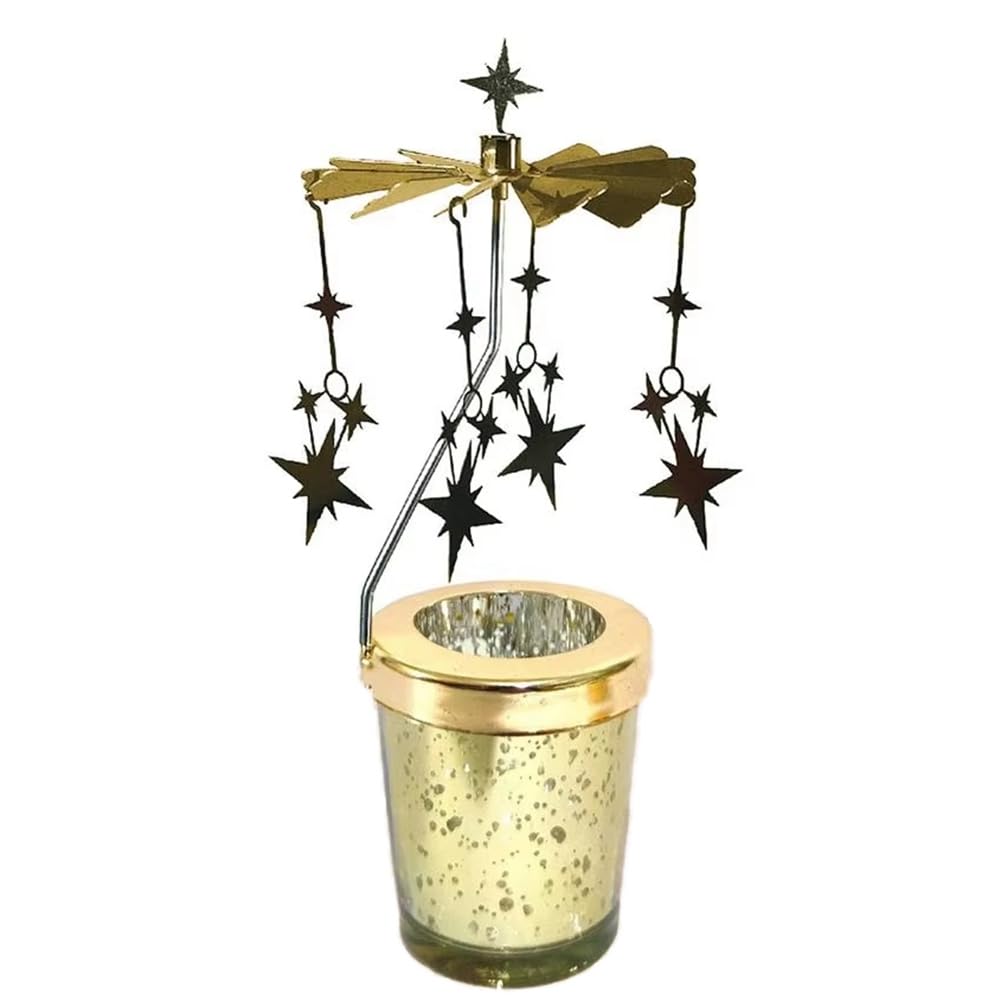 CTRLZS Rotating Candle Holder Candlelight Dinner Props Rotating Projection Candle Holder,Star