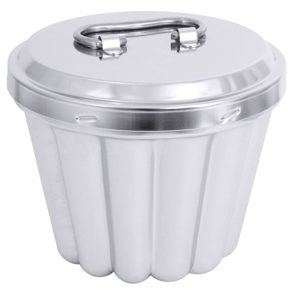 Contacto Puddingform Edelstahl 18/10 ohne Innenrohr Ø 18 cm 2400 ml mit Deckel, poliert, Gastro-Qualität, Backform für Wasserbad & Desserts