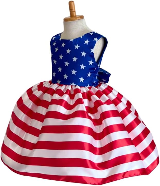 4th of July Patriotic 4th Of July Independence Day Red White Blue Pageant Stars & Stripes Holiday Knee Length Dress