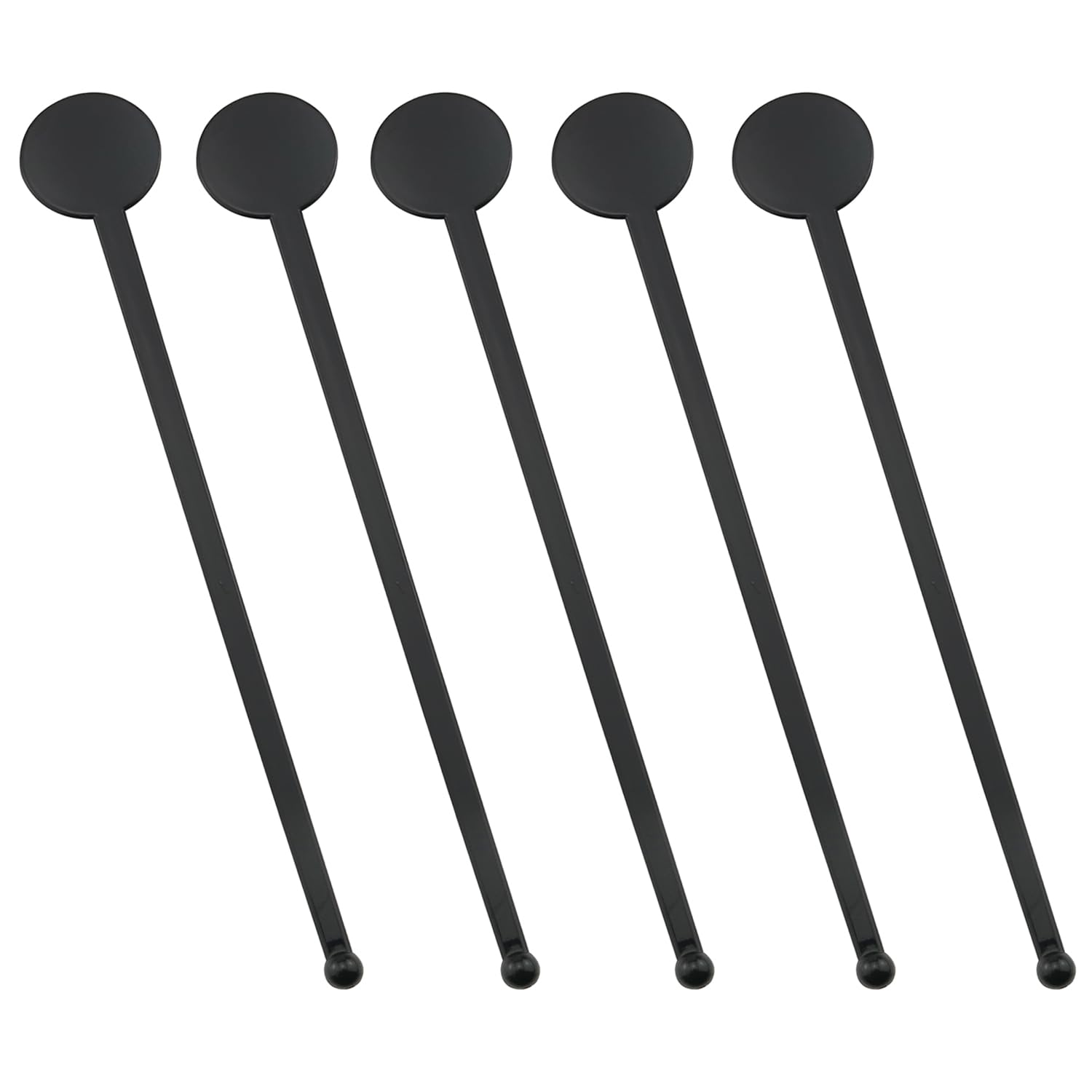 ZZLZX 80PCS Plastic Stir Sticks Cocktail Coffee Milk Juice Drink Round Head Stirrers KTV Bar Mixing Rods Length 18cm/7 inches Suitable for Restaurant Bar Supplies Coffee Shop Black