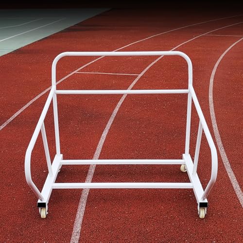 Portable Racing Hurdle Rack Trolley with 4 Wheels, Track Hurdles Training Equipment Transporter, Mobile Sports Training Hurdle Carrier Carts for Playground/Gym/School, Easy to Assemble