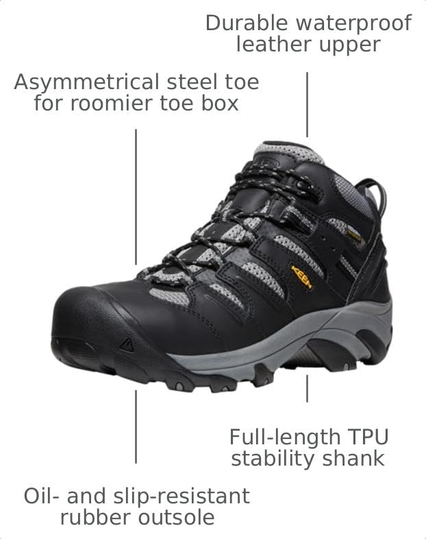 Image of KEEN Utility Men's Lansing Mid Height Steel Toe Waterproof Work Boots