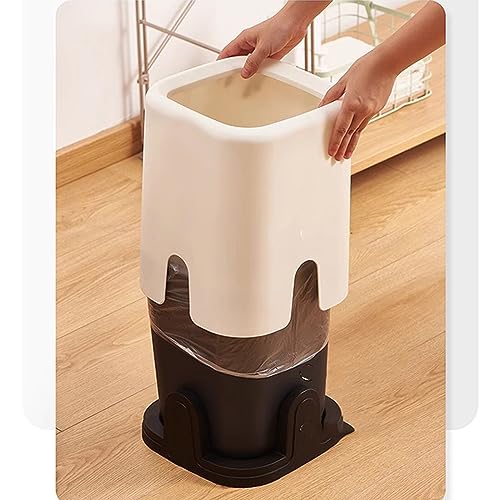 Caneca de basura blanca sin tapa 12L para hogar miniatura 4