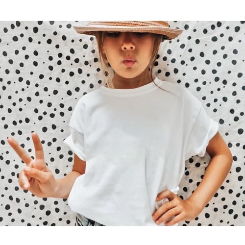 Image of Cute Letter Shirts for Girls Beach Graphic Tee Preppy Shirt Kids Summer Cotton Short Sleeve T Shirt Vacation Tops