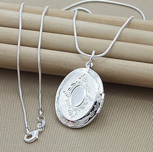 LNNSHX Collares de Plata de Ley, Collar de Plata 925, Colgante de Estrella de Moda, Collar de corazón con Cruz Redonda, Accesorios de joyería para Mujer, Regalo(8)