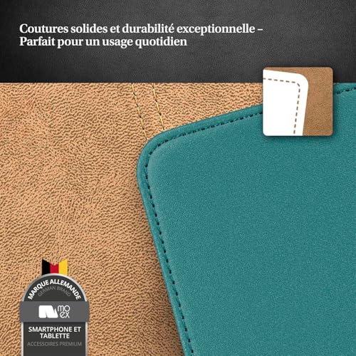 Étui de protection à 360° pour iPhone 17 Pro Max en cuir synthétique bleu