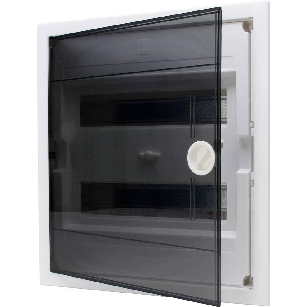 Kopp 346002005 - Scatola di distribuzione a incasso con porta in plastica, 2 file, per 24 poli, 1 pezzo, grigio/nero
