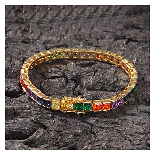 Bracelet tennis femmes anti-ternissement en zircon coloré et motif étoile