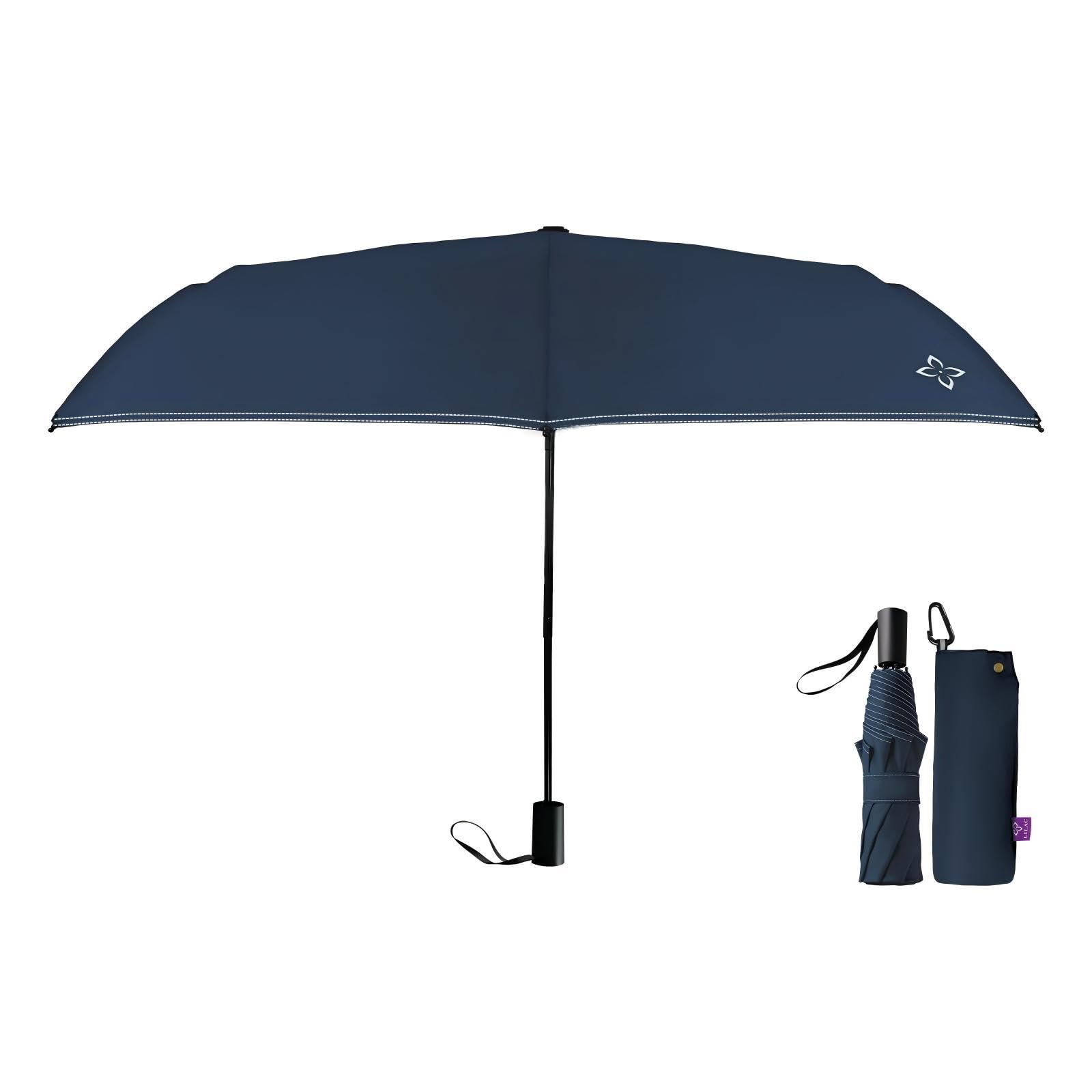 LILAC Windproof Travel Umbrella - Manual Open Close with No Rebound for Seniors & Kids, 43" Compact and Portable for Rain, Thoughtful Gift for Wife