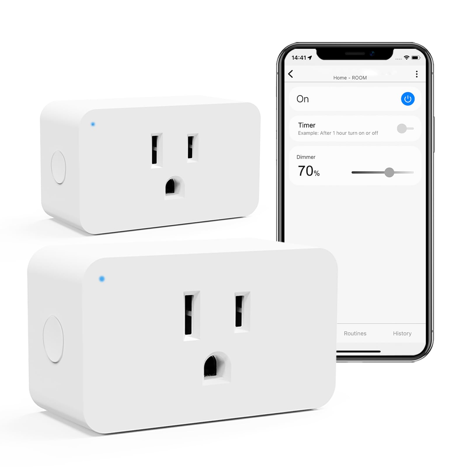 Zwave Dimmer Plug 800 Series 2 Pack Dimmable Zwave Outlet Built-in Repeater Range Extender Smart Dimmer Plug Need