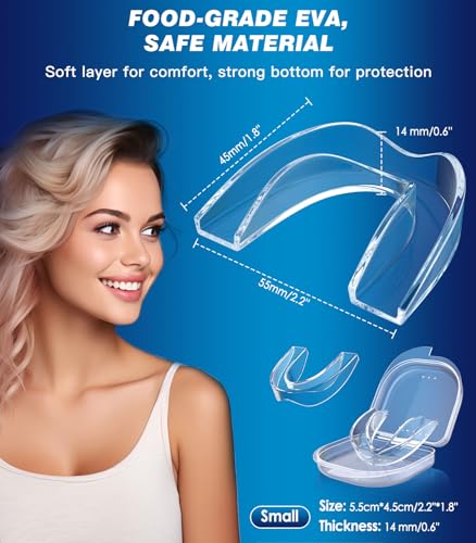 Image of Anti Grinding Guard, Mouth Guard for Grinding Teeth at Night, Night Guards for Teeth Grinding, Reusable Guards for Sleeping, 4 Pack /Small Size, Transparent