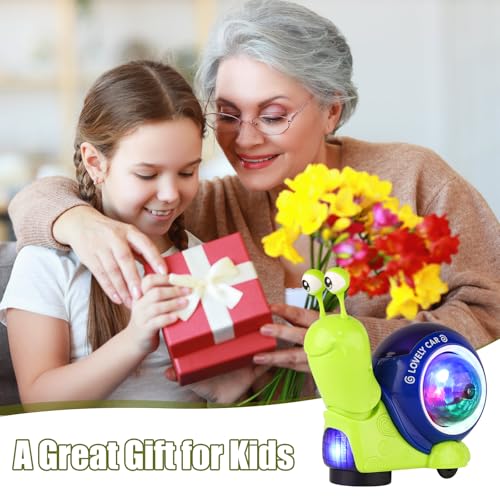 BTFO Jouet Escargot Lumineux, Jouet Musicaux a Ramper Jouet Interactif Musical pour Bébé Lumière Éblouissante Jouet Bebe Tummy Time pour Tout-Petit(Vert) – Image 6