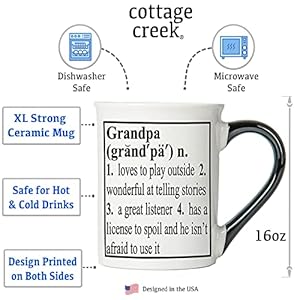 Cottage creek grandpa mug 16oz ceramic gift boxed grandpa coffee cup grandpa gifts for new grandparents gifts for grandpa from grandkids large coffee mug for grandpa dad fathers day  urban country home decor