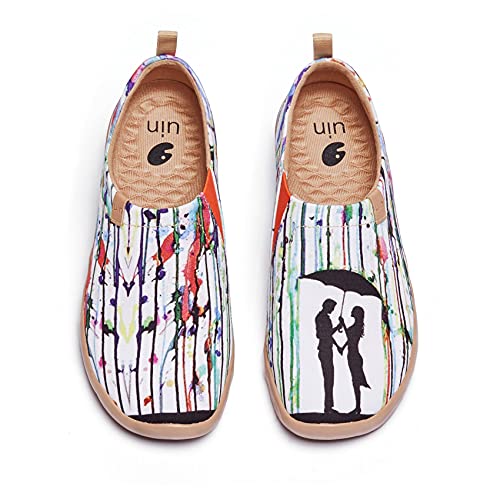 Image of UIN Women's Artistic Slip-On Shoes Vibrant Floral Casual Loafers Lightweight Comfortable Travel Footwear