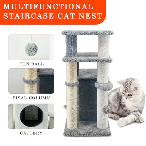 Torre de árbol para gatos con postes para rascar 25.6in miniatura 6