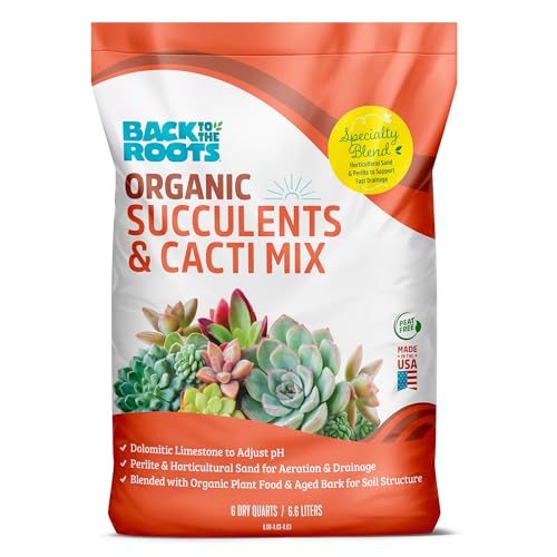 Back to the Roots 100% Organic Succulent & Cacti Mix (6 Quart) | Made...