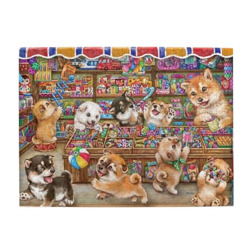 かわいい犬たち500ピース ジグソーパズル 大人向け難しい 破片なし カチっとハマる 誕生日 おしゃれ インテリア ギフトハウス (52×38cm)