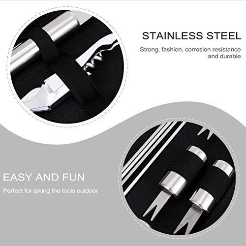 BESPORTBLE Conjunto de Ferramentas para Churrasco de 21 Peças Em Aço Inoxidável Acessórios para Chur