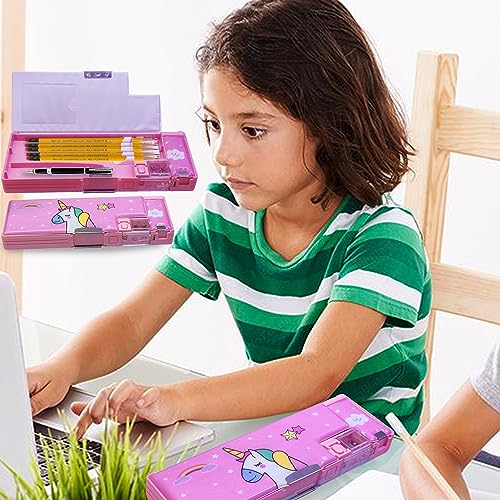 Image of FunBlast Multifunctional Pencil Box for Kids, Unicorn Pencil Box Girls, Magnetic Pencil Box for Girls, Unicorn Return Gifts for Kids