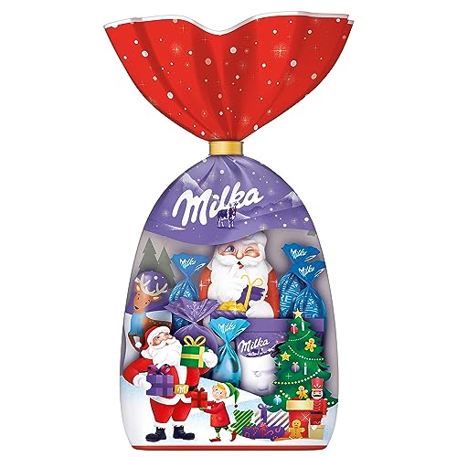 Milka Weihnachtsmischung mit Schoko-Weihnachtsmann, Mini Snow Balls &...