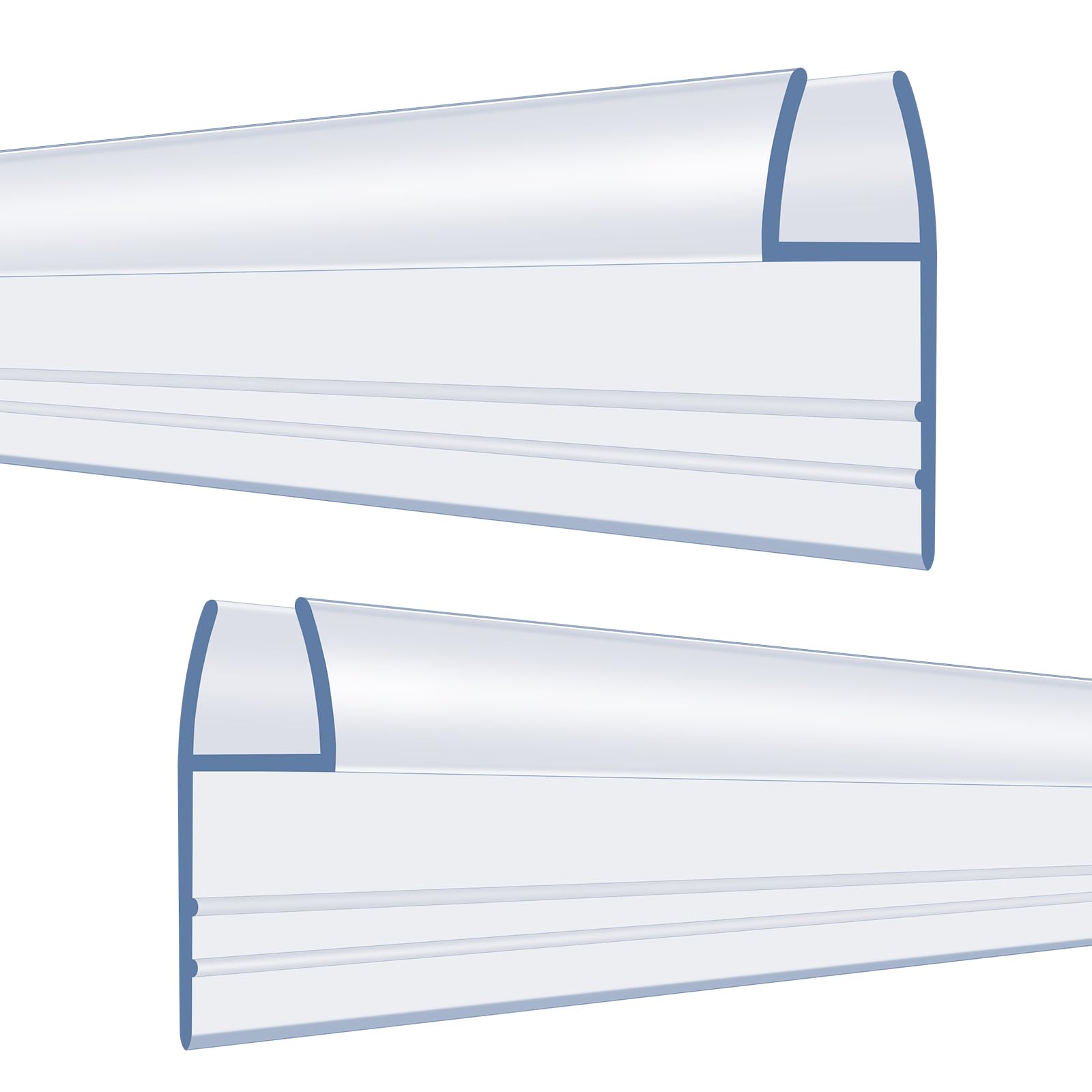 HysagtekShower Screen Seal Strip H Shape Shower Door Seal Strip 2 * 120cm Glass Shower Door Seal Strip Soft Rubber Curved Shower Screen Seal with Glue Water Barrier for 10mm Gap Cold Protection