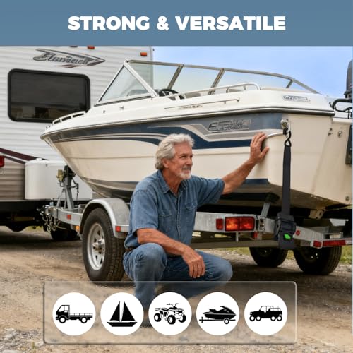 Boat Tie Down Straps to Trailer 2 x 48 Inch 4,630 lbs Break Strength 2 Pack - Image 6