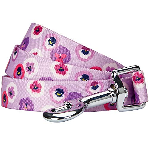 Blueberry Pet Essentials Spring Scent Inspired Garden Floral Dog Leash in Light Purple, 5 ft x 5/8