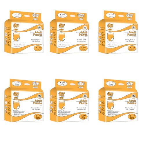 Image of Bonbon Premium Adult Diaper Pant Style Large (PACK OF 6) - 60 Count - L - Ultra Leak-Guard with Absorption and Distribution Layer (ADL) and Multi-strand leg - Waist Size 25-57 Inch, 63-57 cm