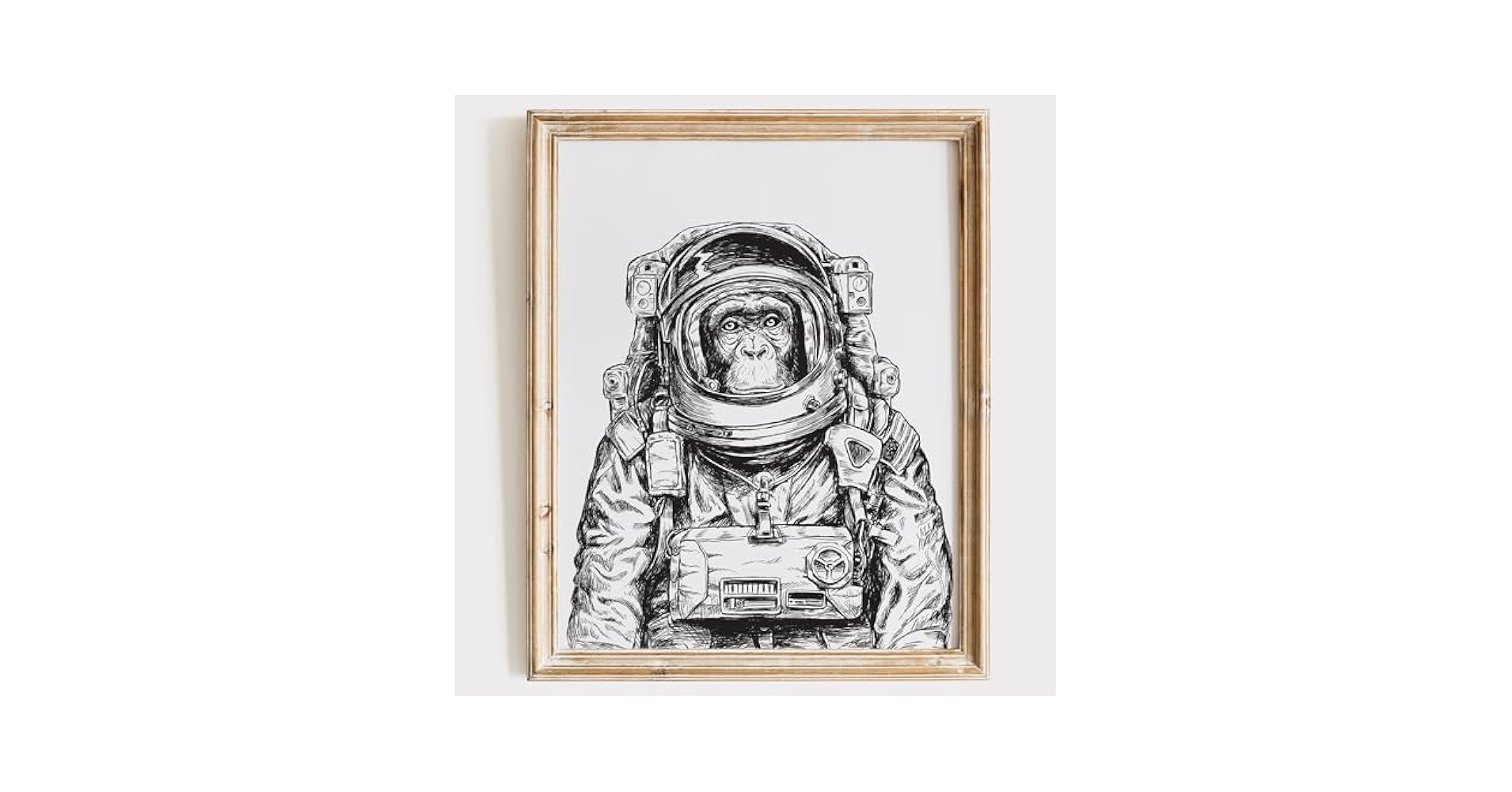 Amazon.com: Astronaut Monkey Art Print - Unframed - 8x10