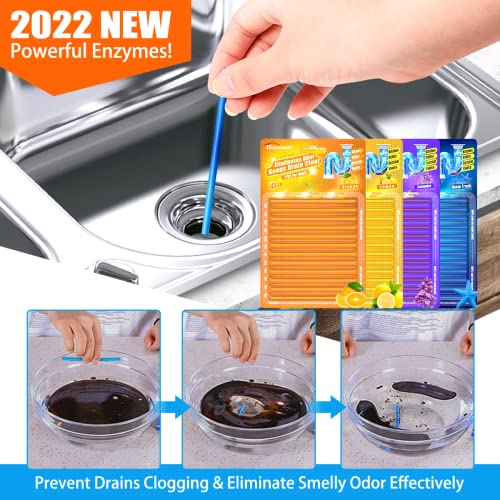 Drain Sticks Drain Stix DrainStix Drain Cleaner Sticks Drain Cleaner and Deodorizer Sticks Disposal Sticks Enzyme for Odor Clogs Remover Sink Septic Sticks for Drain As Seen On TV