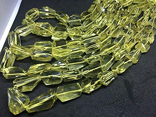 Quartz citron facetté briolette haut de gamme pour collier luxe