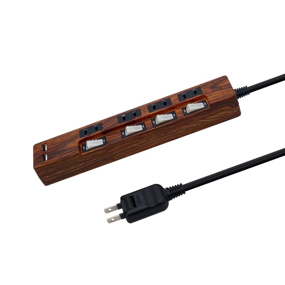 Amazon.co.jp: STYLED USB充電 木目調 電源タップ 2m AC