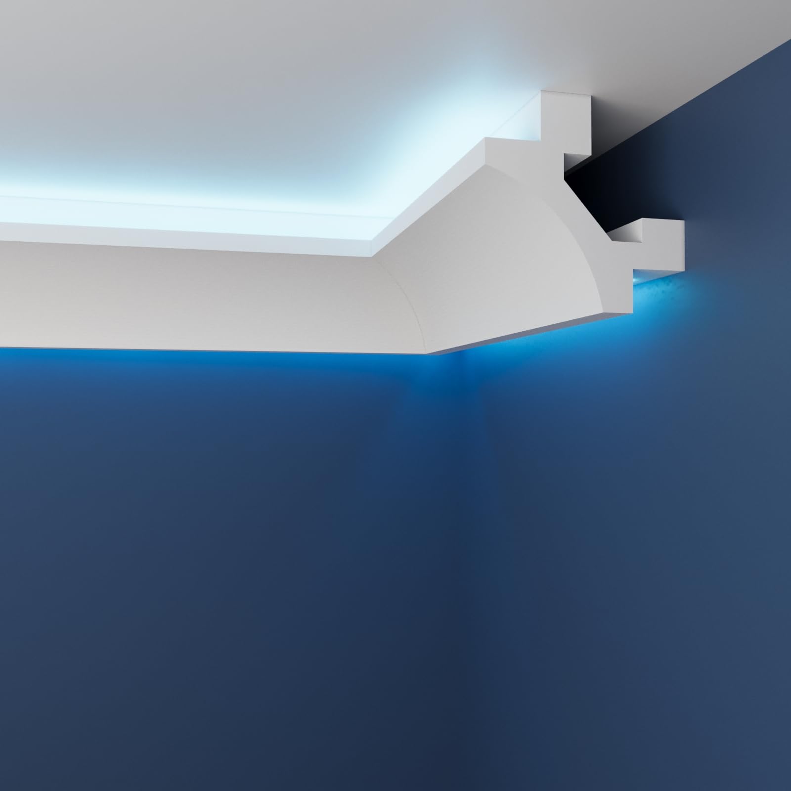 WOLDECOR LED Coving for Ceilings – Premium Extruded Polystyrene Cornice Moulding Trim, Lightweight and Paintable XPS Decorative LED Cornice Coving, LED Compatible (WLL16, 6 Meters)