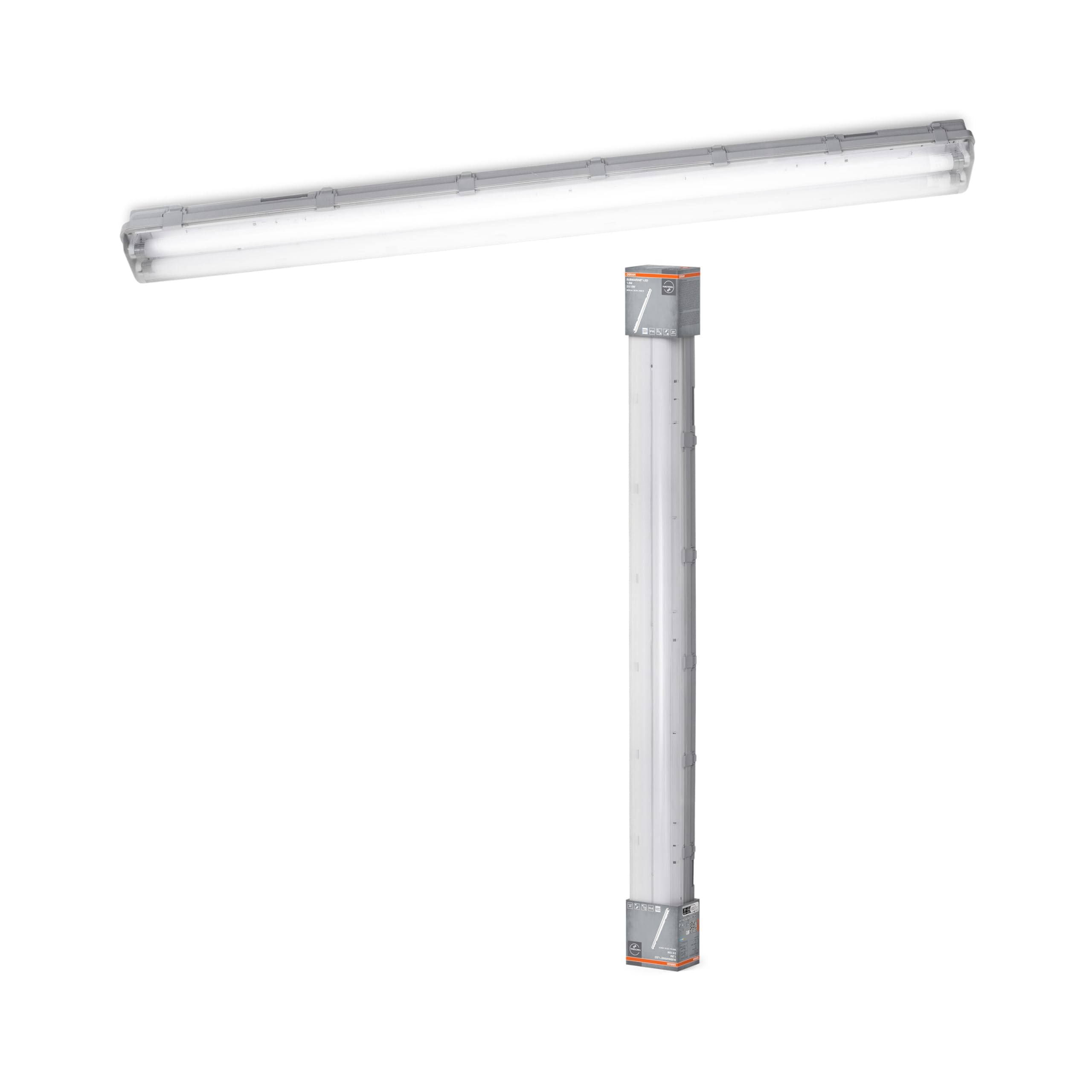 OSRAM Luminaria LED estanca Submarine, 2x15W, blanco neutro 4000K, 3000lm, IP65, resistente al polvo y a las salpicaduras, para sótanos y garajes