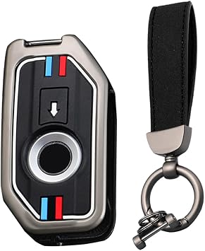 KUNIO Motorcycle Key Shell Car Key Cover Fits for BMW R1250R S1000R GS 1250 900XR R1250 RT F900R GS 1200 ADV F750GS F850GS K1600GT Metal Case Key Fob Key Case C Black