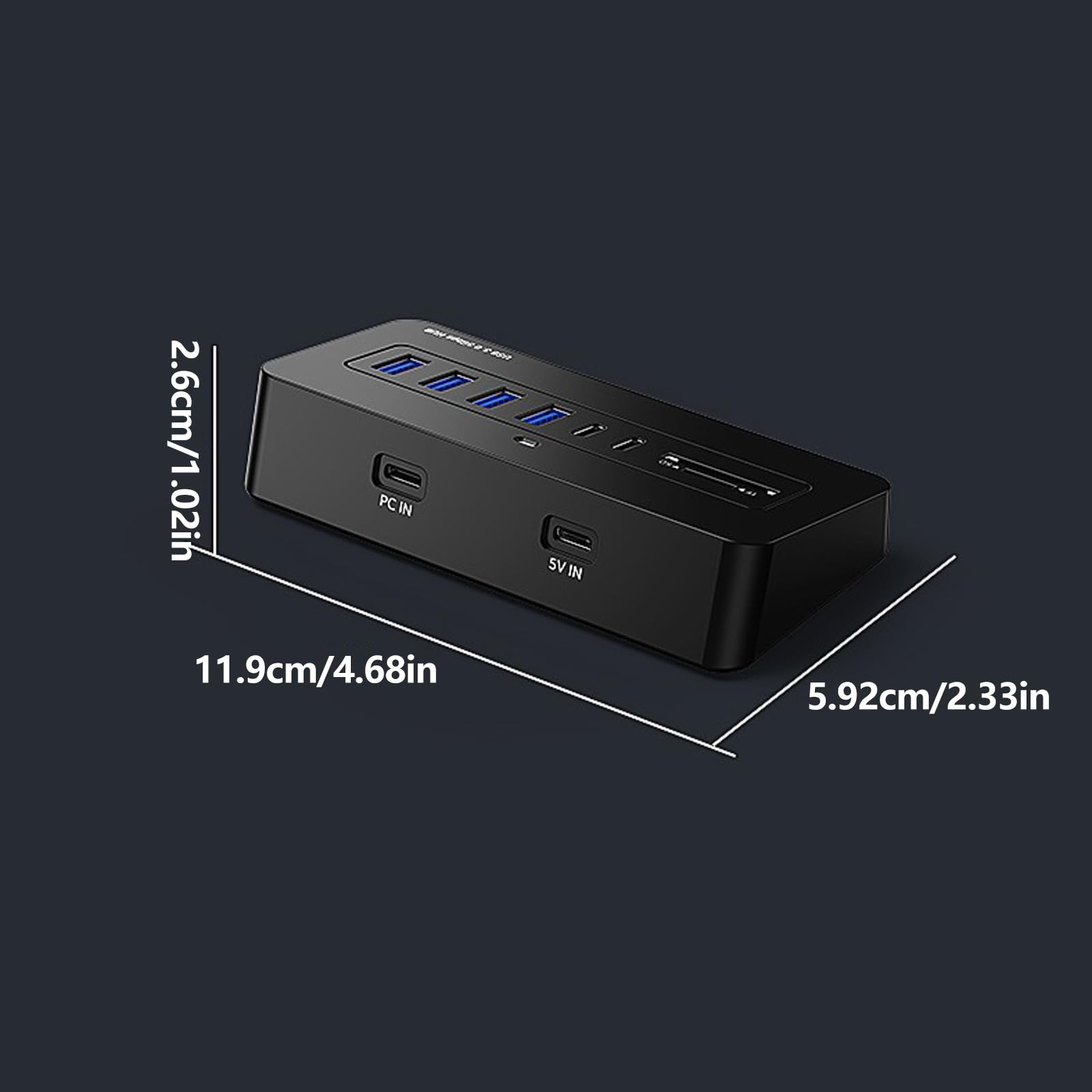 Hub multipuerto de escritorio para portátil de 5 Gbps con USB-a, con cable