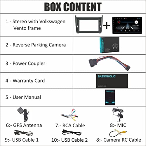 Image of 9 inch Android 10 Car Radio Receiver for Volkswagen Vento | 2GB RAM 32GB ROM | Full HD Touchscreen, WiFi, GPS, Bluetooth, SWC | Frame & HD Reverse Camera Included | 1-Year Warranty