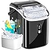 Nugget Ice Maker Countertop with Chewable Ice, 35lbs/Day, Portable Ice Maker Countertop with Handle, One-Click Operation, Compact Design Crushed Pellet Ice Maker for Home & Kitchen(Black)