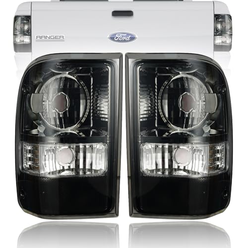 PAANLOK Tail Light Assembly for 2001-2011 Ford Ranger (Excl. STX) | Direct Fit OE Replacement | Driver & Passenger Pair | No Bulbs/Harness (Smoke)