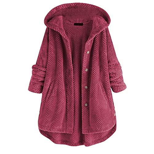 Yacyrtt Kapuzenpullover Damen Einfarbiger Cordmantel Damen Winter Warmer...