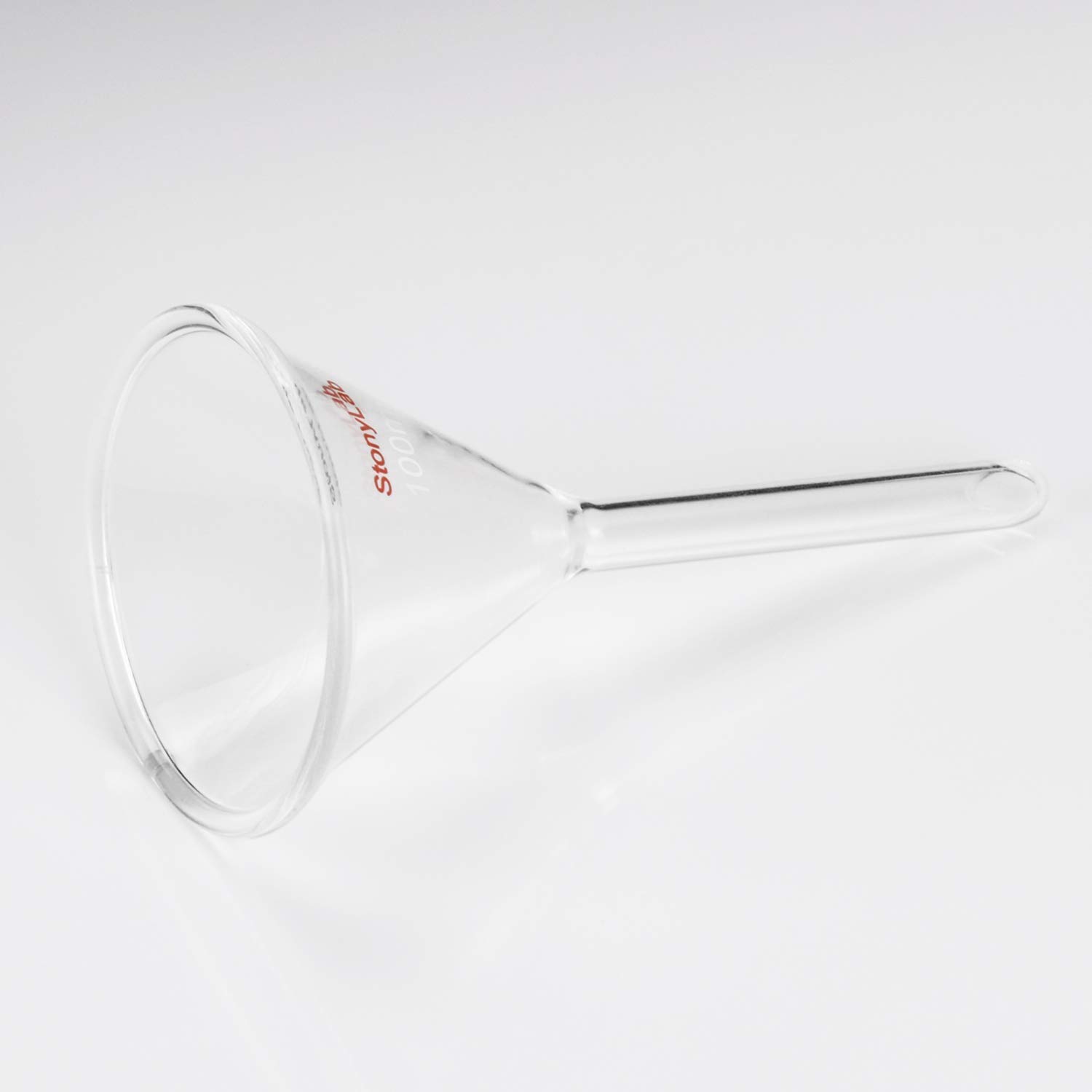 StonyLab 2-Paquet Entonnoirs en Verre Borosilicaté, Borosilicaté Glass Funnel, Tige Courte Diamètre de 100 mm, Longueur de Tige de 100 mm