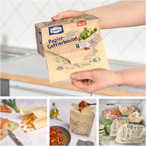 Bolsas de papel para congelar Toppits de 1 L idóneas para organizar alimentos frescos sin plástico 5
