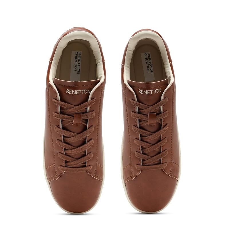 Image of United Colors of Benetton Mens United Colors of Benetton Solid Lace-up Classic Leather Finish Sneakers Sneaker