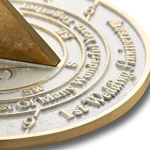 image for The Metal Foundry Personalized First Wedding Anniversary Large Sundial