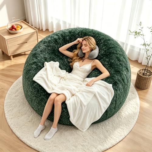 Image of Memory Foam Bean Bag Chair for Adults, 4FT Green Shining