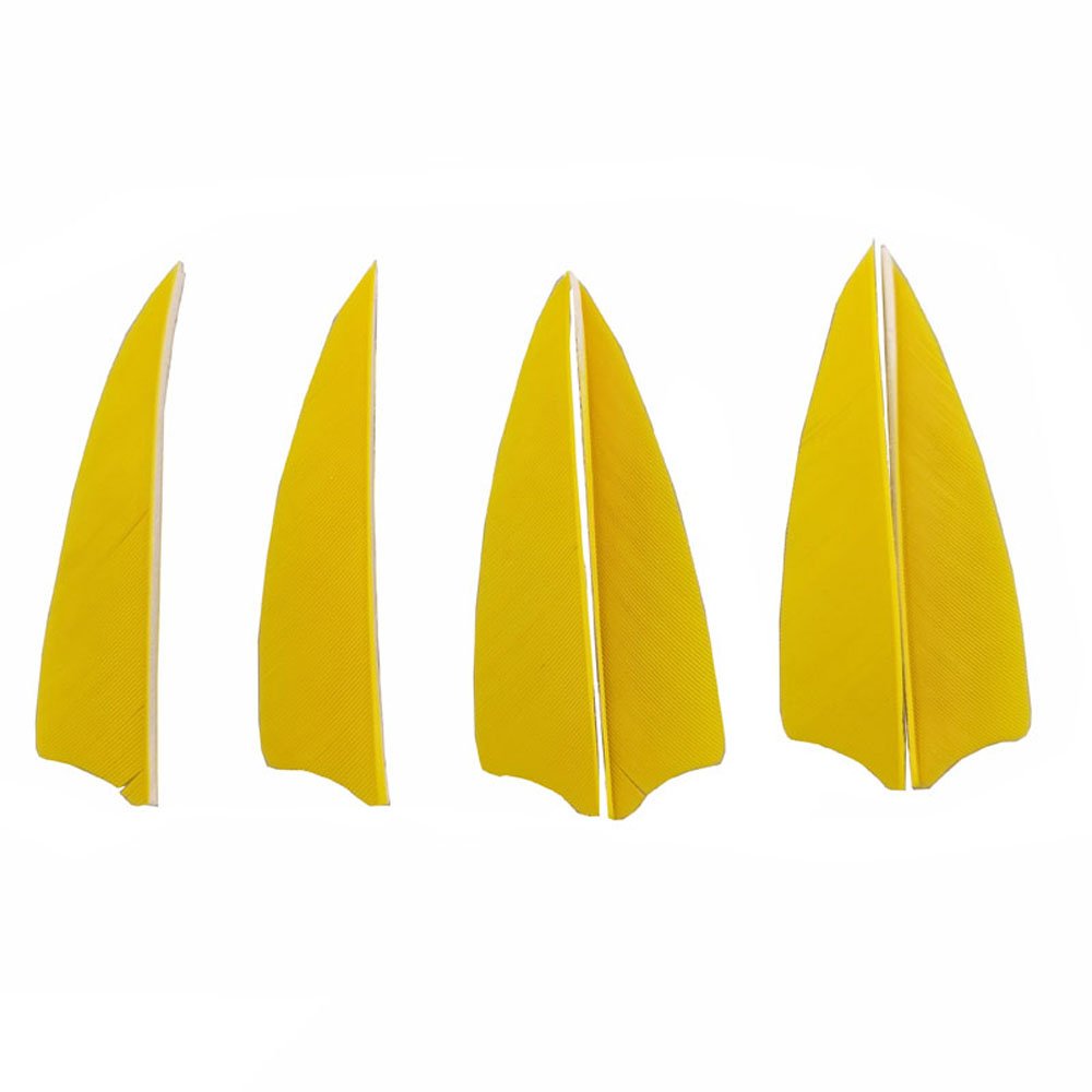 SHARROW 50pcs Arrow Turkey Feathers 3 inch Natural Feather Fletching Right Wing Peltate (Yellow) — image 1