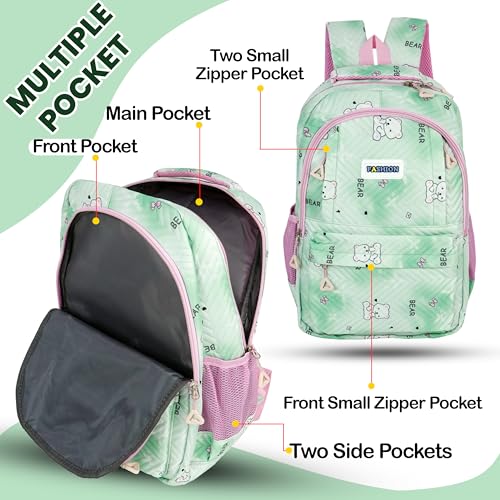 Image of Storite 3 PCS Kids School Backpack Set for Girls & Boys | 17 Inch Lightweight Backpack with Lunch Box & Pencil Case | Bear Print School Bag for Elementary, Middle & High School