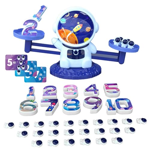 Juego de matemáticas de equilibrio astronauta | Escala educativa de aprendizaje temprano Juguetes STEM | Escala de equilibrio vocal digital astronauta lindo juguetes educativos regalos para niños